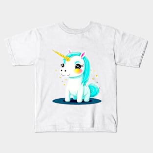 Teal-Maned Magic Unicorn Kids T-Shirt